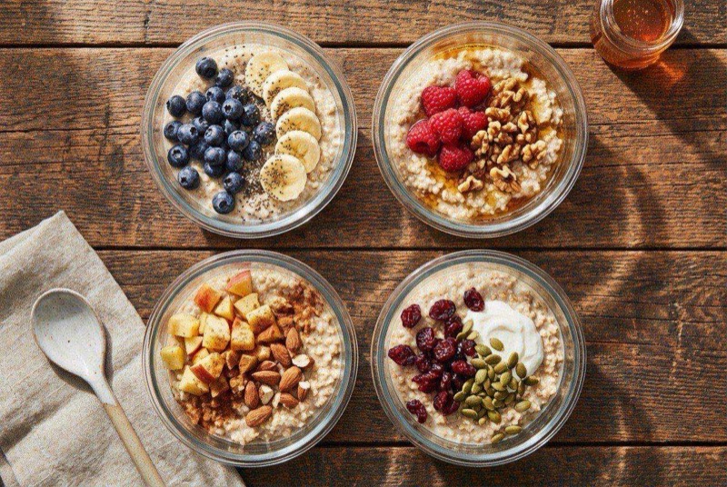 Crockpot filled with creamy steel-cut oats topped with cinnamon and maple syrup